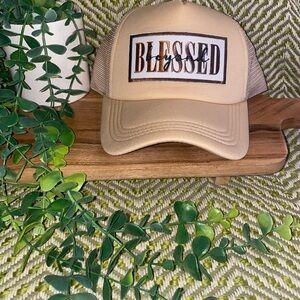 Tan 'Blessed' Trucker Hat